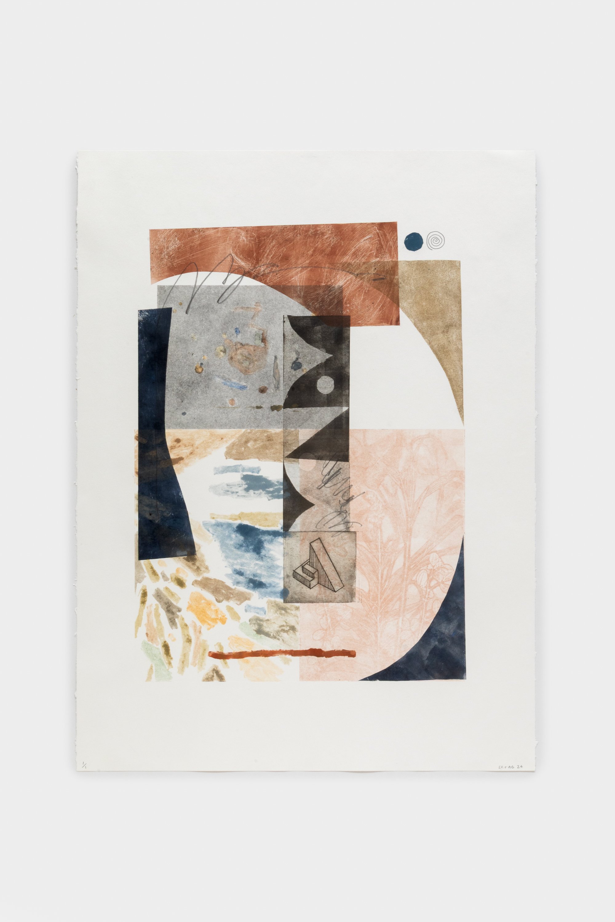 Studies for a Sculpture Garden – Monoprint #3