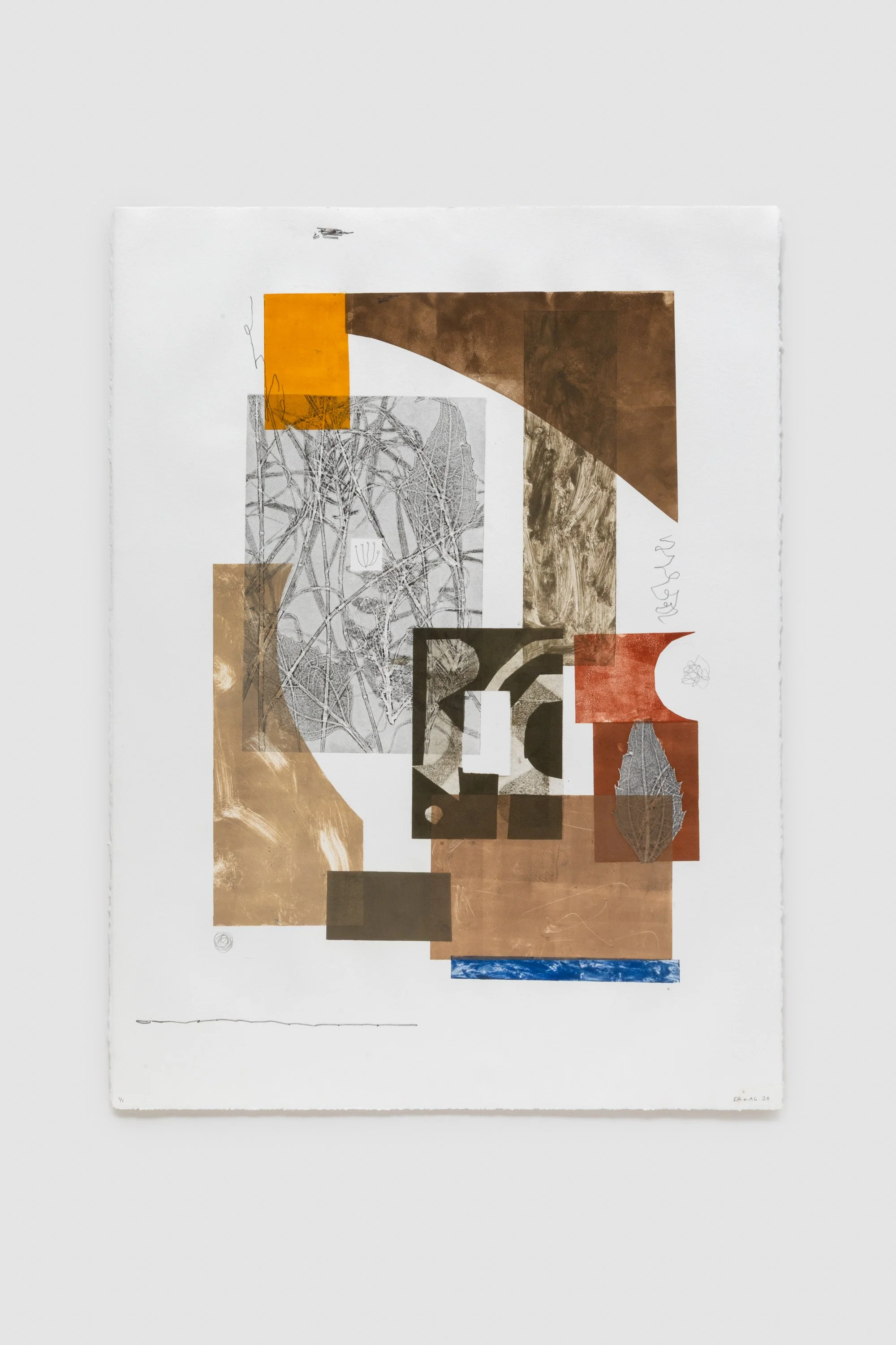 Studies for a Sculpture Garden –  Monoprint #16