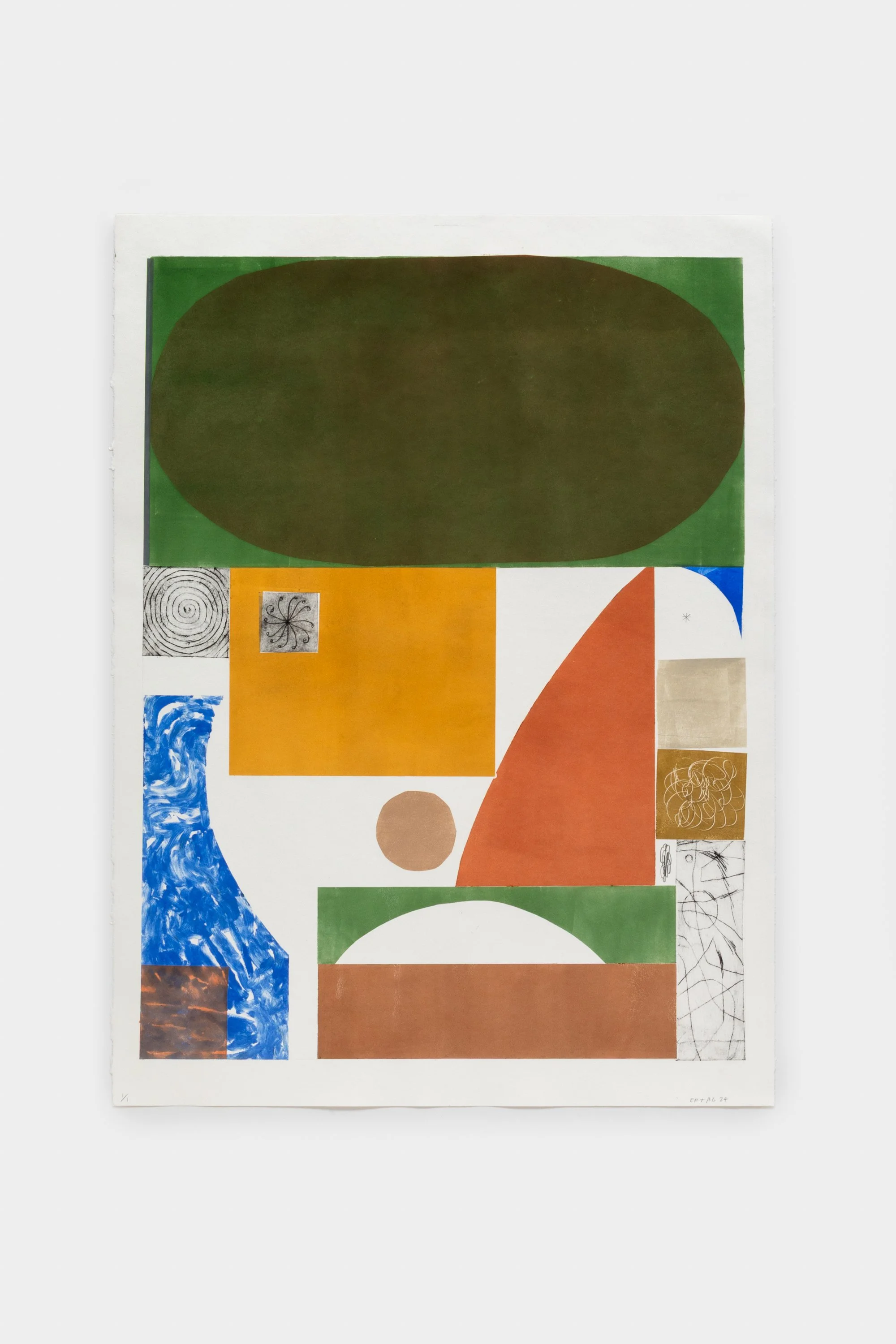 Studies for a Sculpture Garden –  Monoprint #9