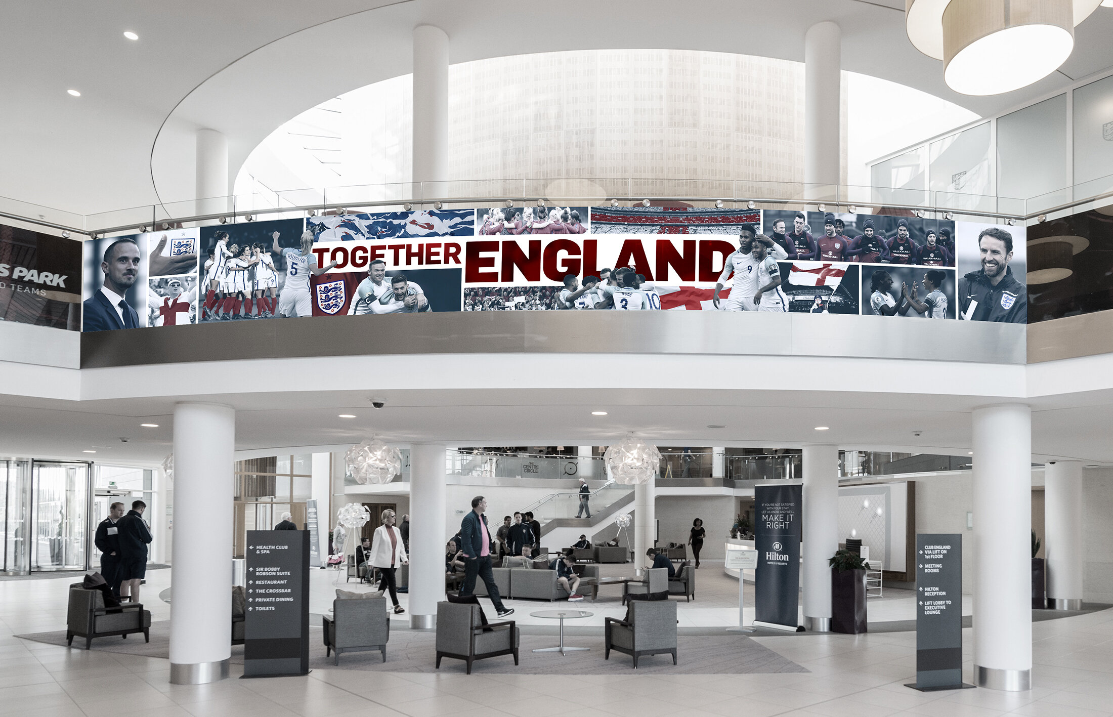  Branding at St George's Park, the England training ground. 