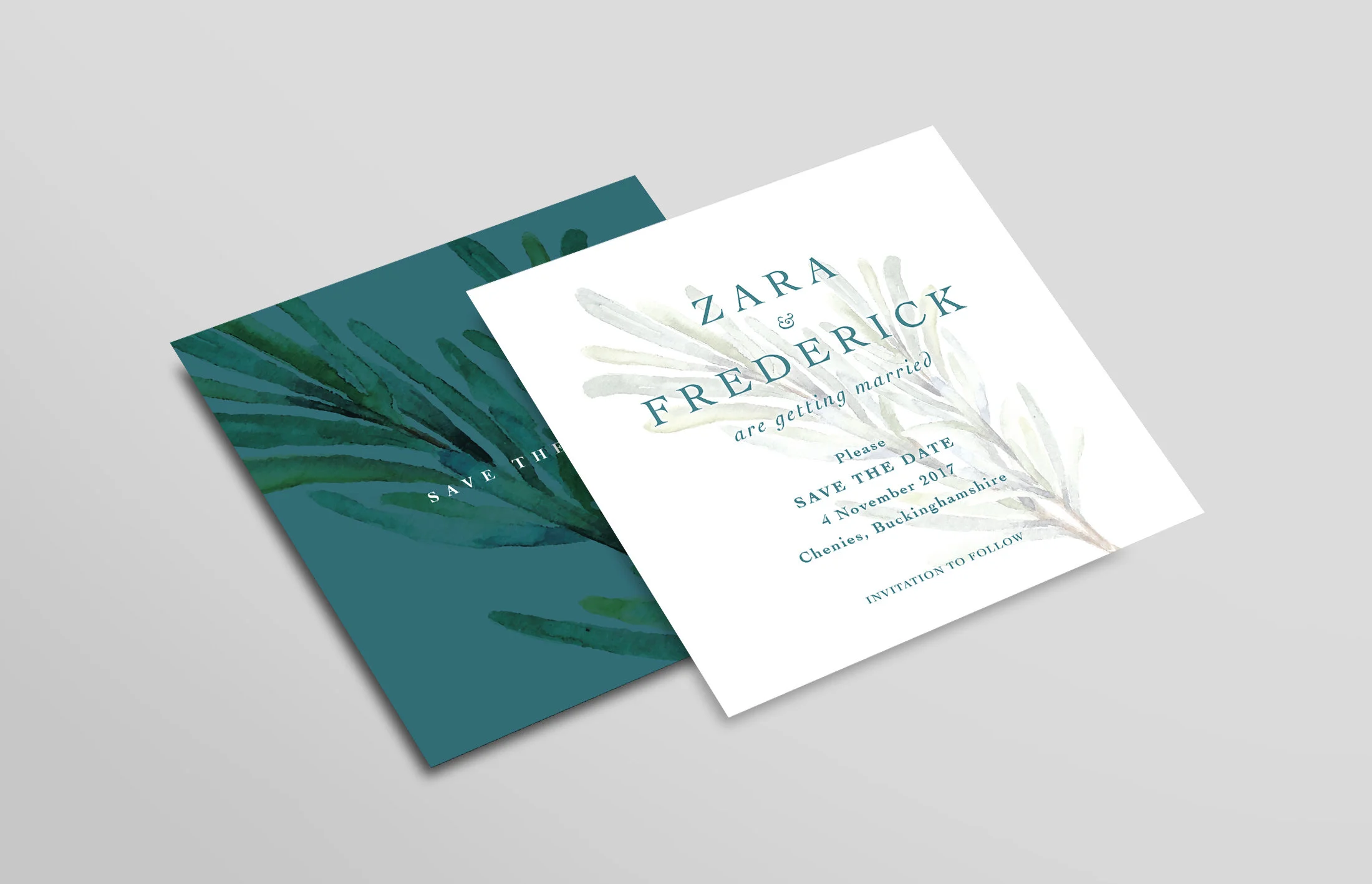  Save the Dates were small and square, and printed on 300gsm uncoated stock but I also created a digital version.  