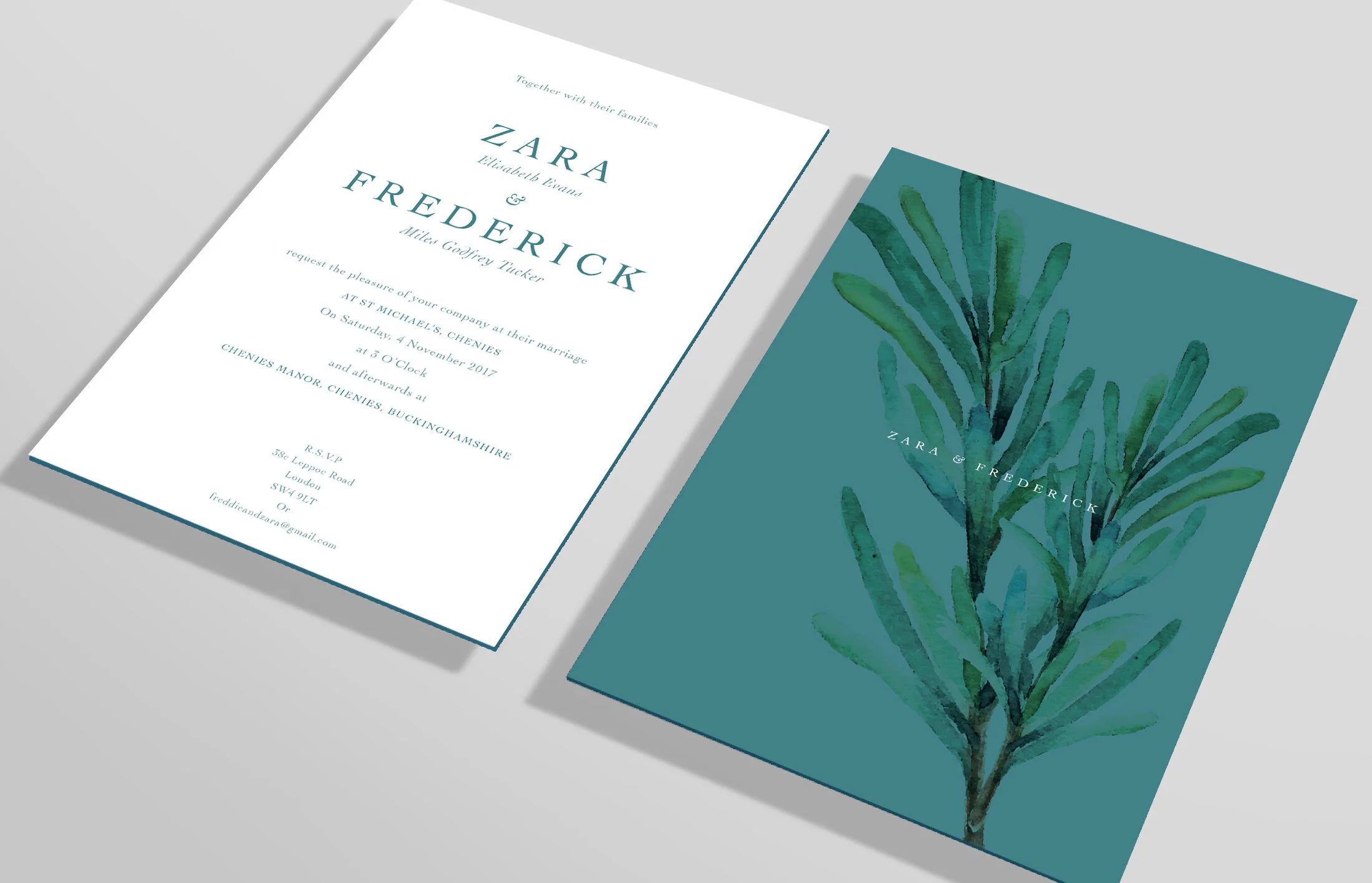  The official invitation was printed on 350gsm Colorplan and duplexed, effectively creating a 700gsm board with a white and green split core.  