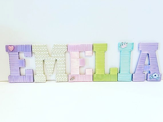 Pretty personalised girls Princess wooden letter/name 