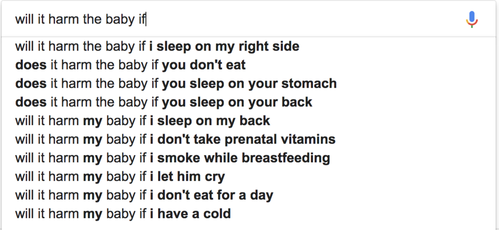 I love the back to back searches for sleeping on your back or NOT sleeping on your back