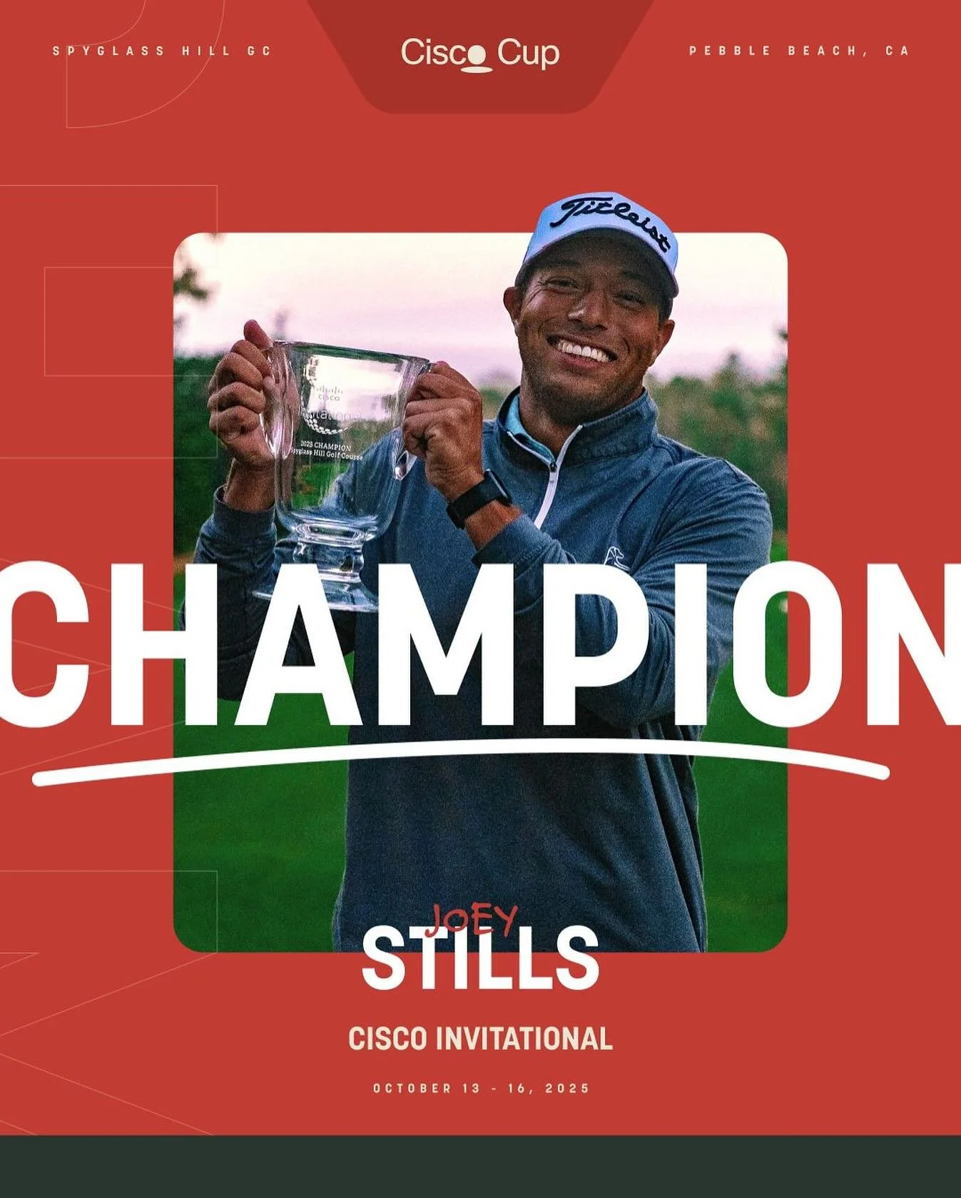 That&rsquo;s a wrap on the @cisco Invitational and @jcstillsgolf is taking home the trophy!

Consistency was key for Stills as he shot a 71-70-71 to go from 4th place after Round 1 to 2nd place after Round 2 and champ after Round 3. 

@mbyrd.10 and @