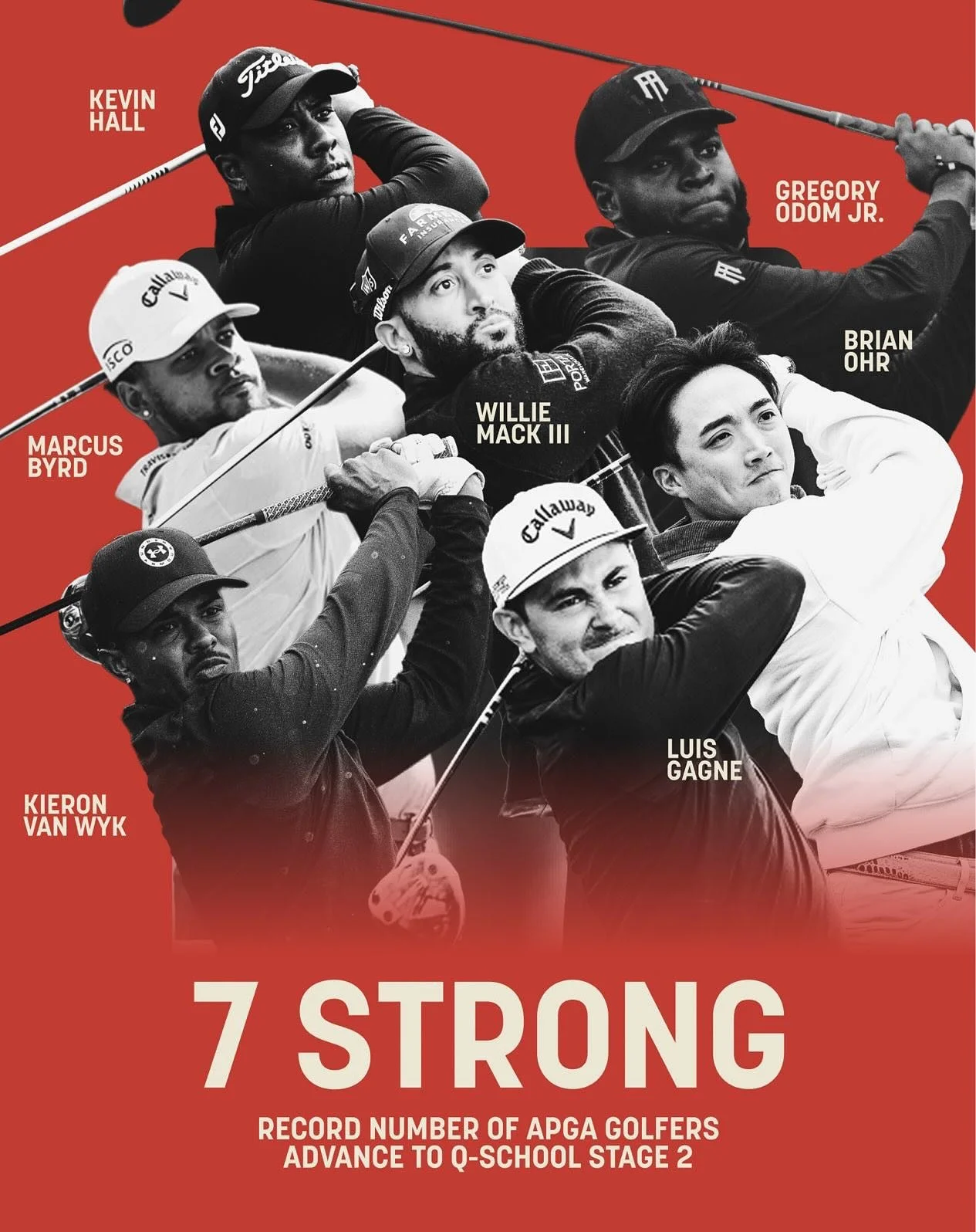 We&rsquo;re proud to announce that we&rsquo;ve set an APGA Tour record with SEVEN players reaching Q School&rsquo;s second stage. Congrats to these men for showing out!

Our guys will represent and tee off on this stage starting on December 2nd. 

Th