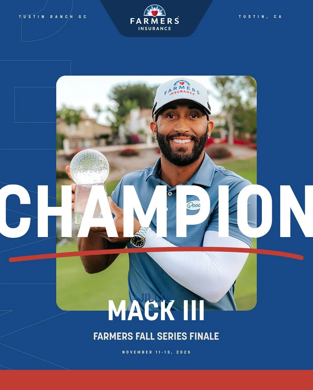 The final APGA event of the year ends with @williemack3 taking home the trophy at the Farmers Fall Series Finale!

Mack ended Round 1 among 11 guys within three strokes of the leader, and then shot an INCREDIBLE 63 in Round 2 to finish (-12) for the 