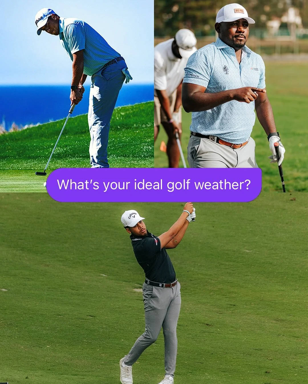 Checking in with our guys for the best golf weather. 🏝️