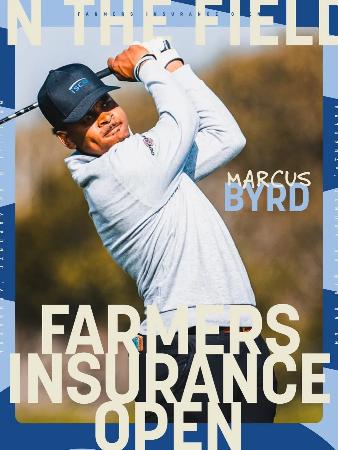 Catch our guy @mbyrd.10 teeing off at the @farmersinsopen!

His win at the APGA Farmers Insurance Invitational over the weekend secured his spot in the field at Torrey Pines this week. Now, he&rsquo;s got a chance to show out again. 

From APGA champ