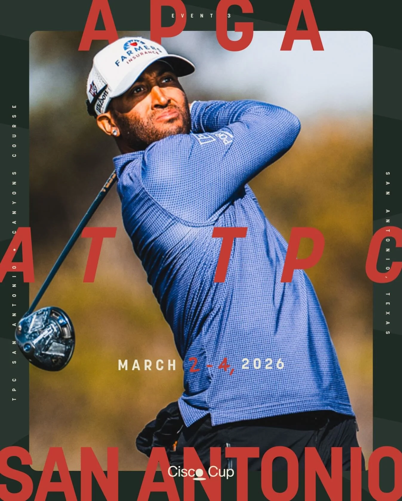 Next up is APGA at TPC San Antonio! ⛳️

We&rsquo;ve got a field of 54 golfers heading to San Antonio, Texas, for a chance at a tournament win and 500 Cisco Cup points. 

Practice round gets going on March 2 with Rounds 1 &amp; 2 following on March 3-