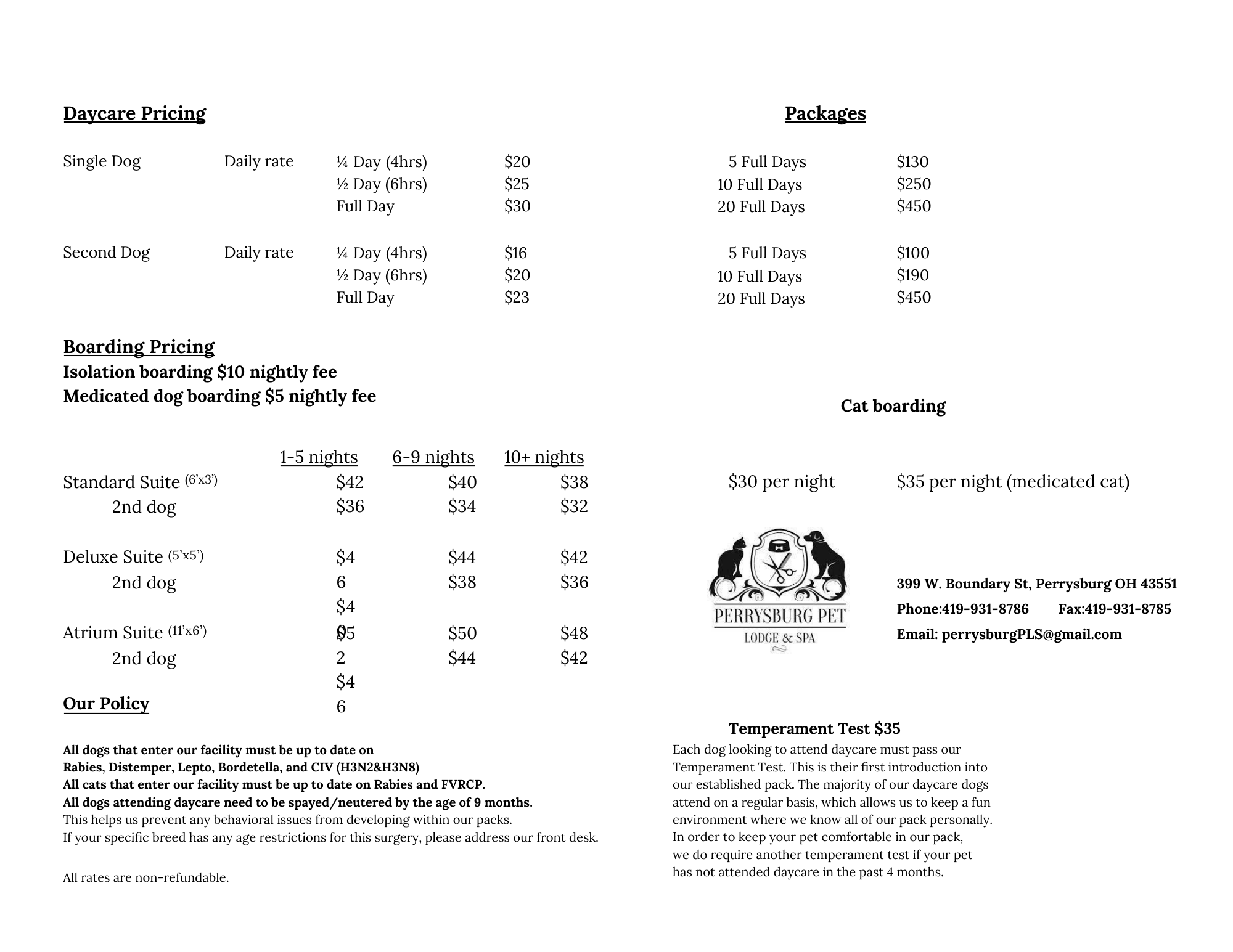 About — Perrysburg Pet Lodge & Spa