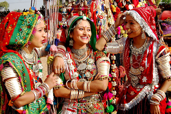 Women in Rajasthani garb.png
