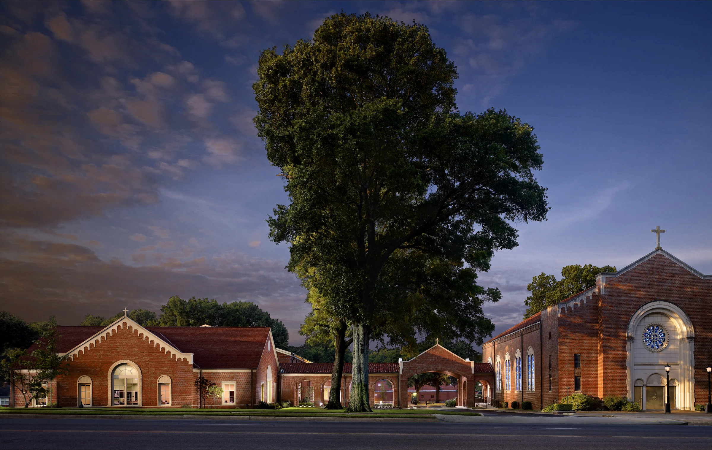 Holy Rosary_Parish Life Center_Sunrise Exterior Scene.jpg