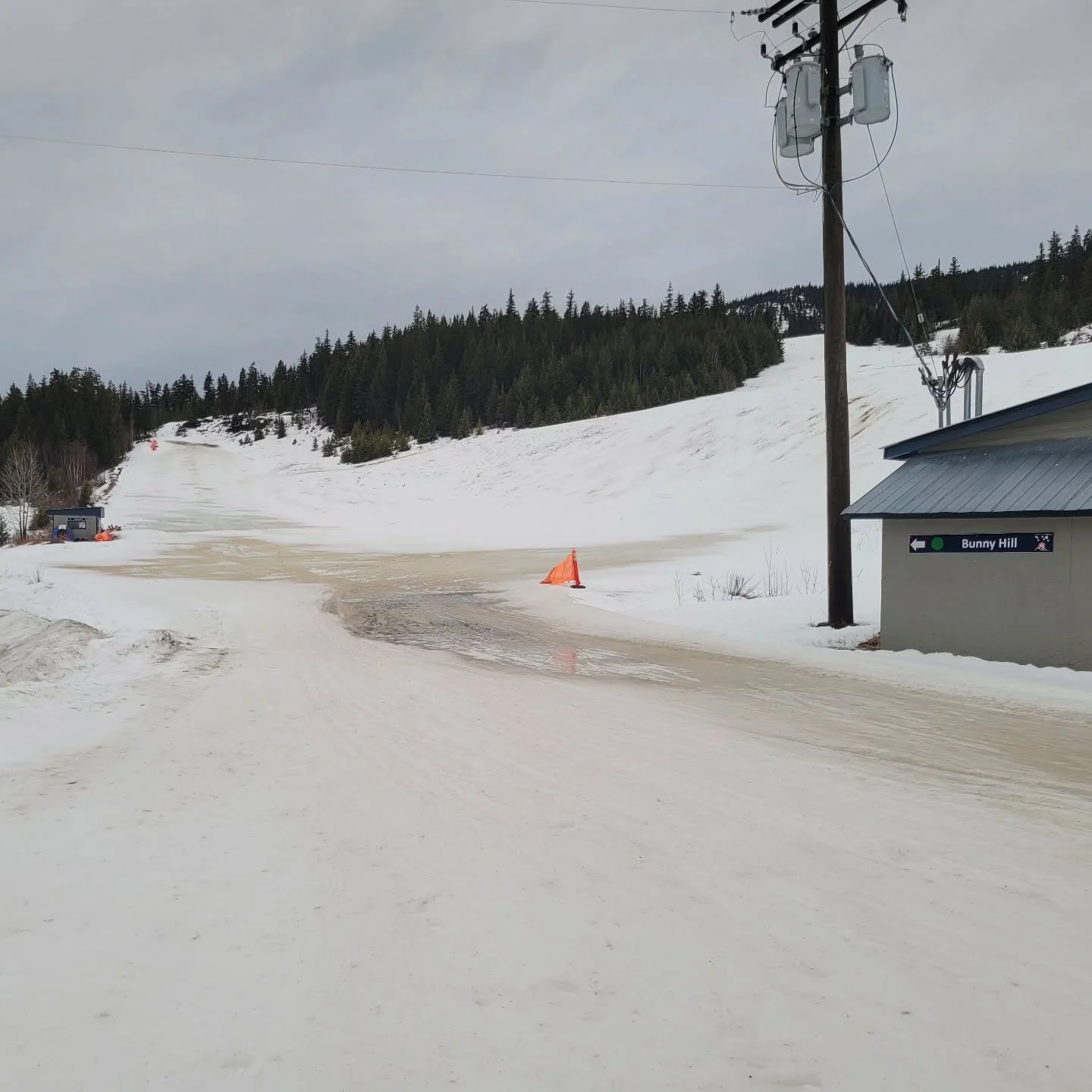 Due to the wrong kind of precipitation. Murray Ridge will be closed for Thursday, Friday and hoping to open again on the weekend. We've got to let the snow firm up and drain our new swimming pool. Stay posted. The skiing has been consistently fantast