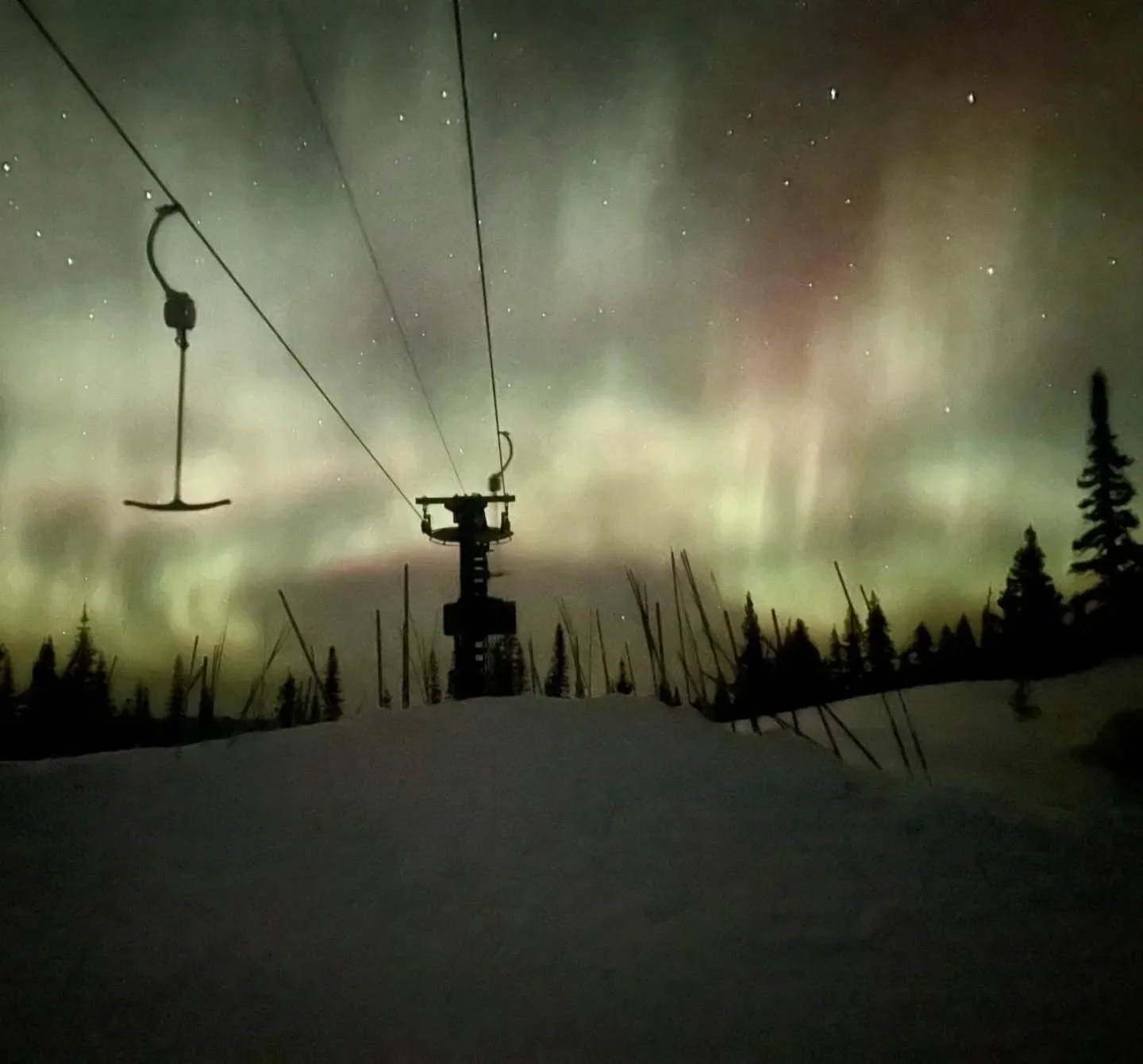 Sat, March 14th. Anyone get to see the northern lights last night?

Everest challenge kickoff this morning. Lodge will be open and warm, eggers on the grill by 730. Lift spins at 8.  If you're not participating in the challenge or even if you are;) ,
