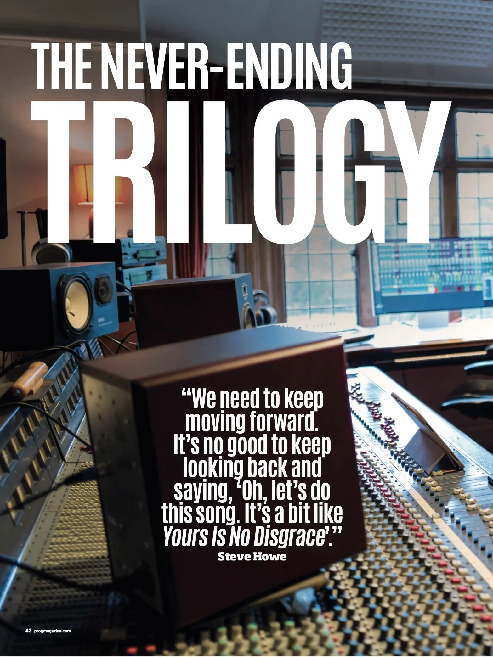 Prog Magazine feature on Yes at Curtis Schwartz Studio