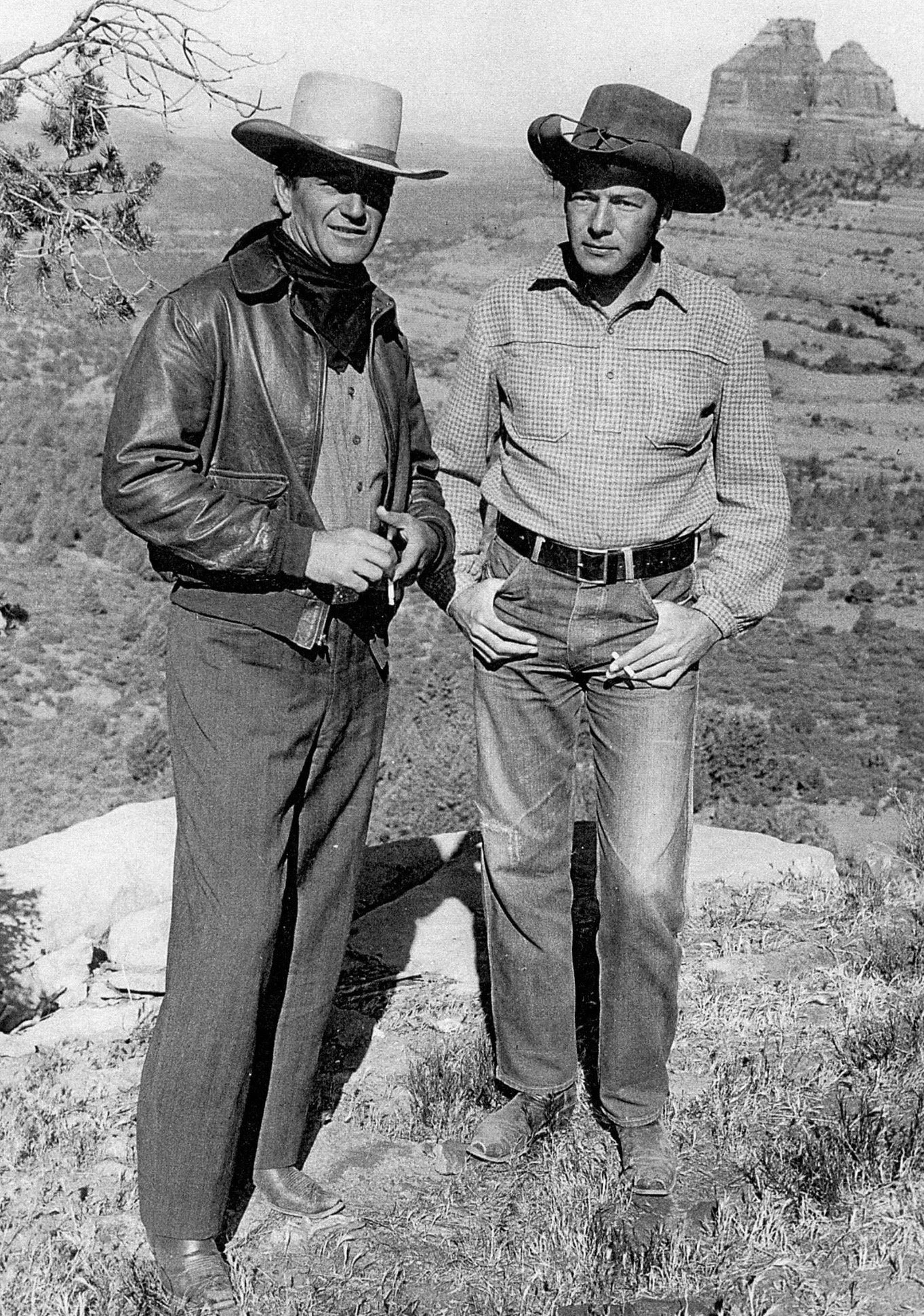 My uncle Sid with John Wayne in Arizona during the 1950s. Sid worked for many years as Wayne’s stand-in, stunt double and friend.