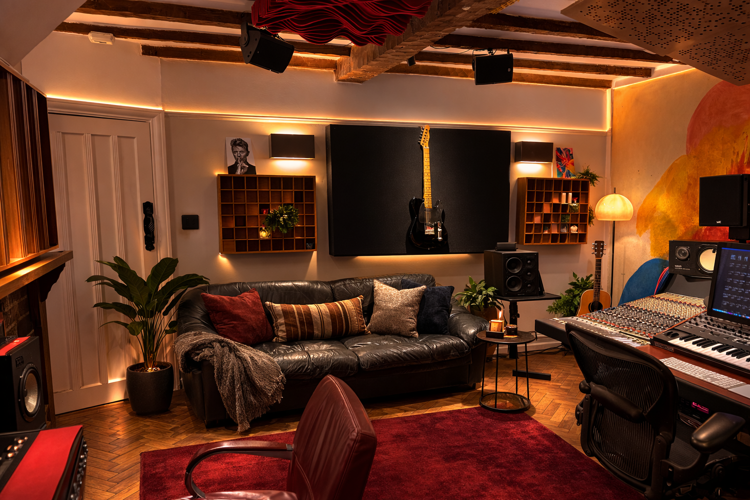 Listening position in Dolby Atmos mixing room, Curtis Schwartz Studio