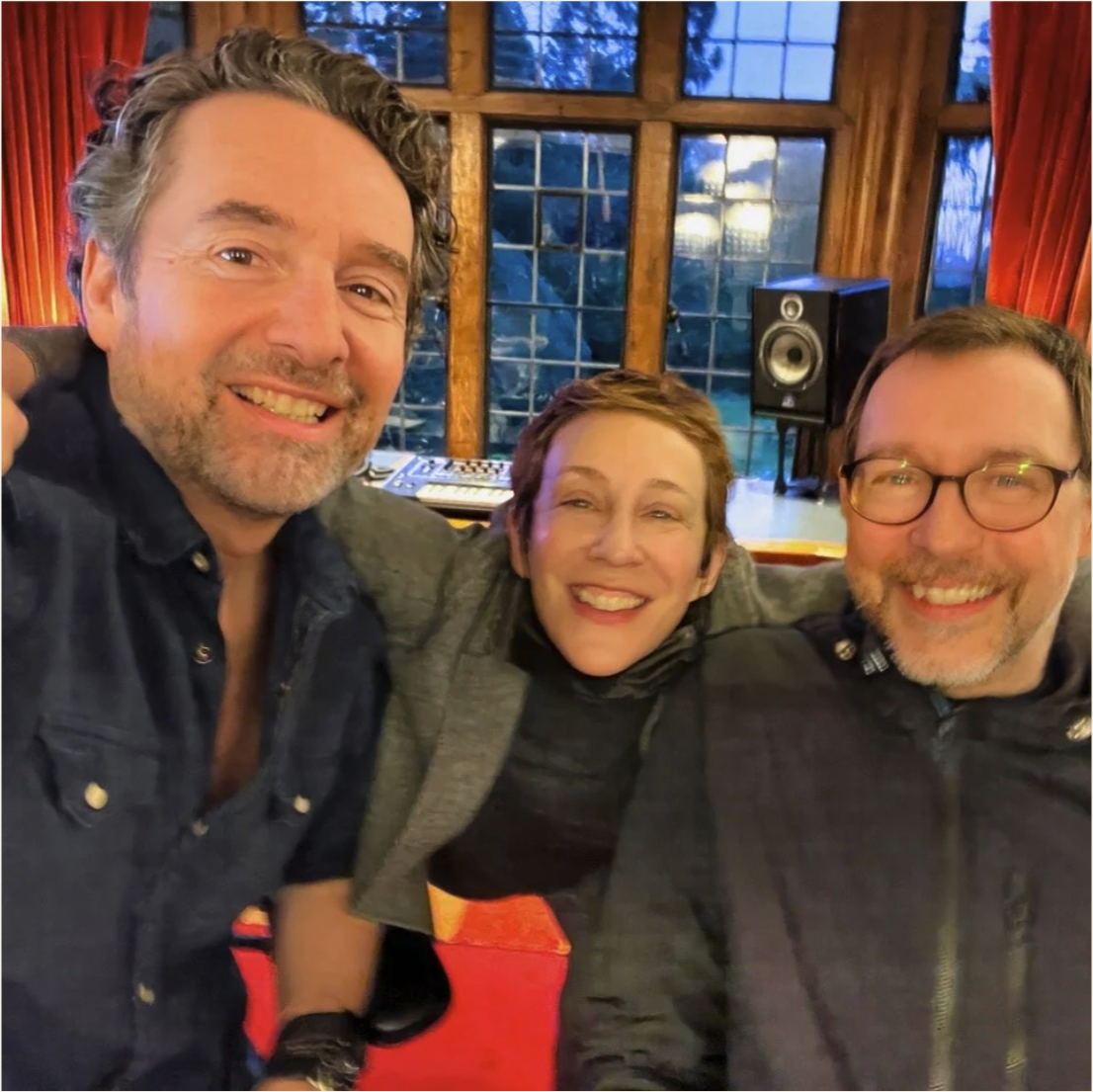 Curtis Schwartz with Stacey Kent and Jim Tomlinson in the studio.