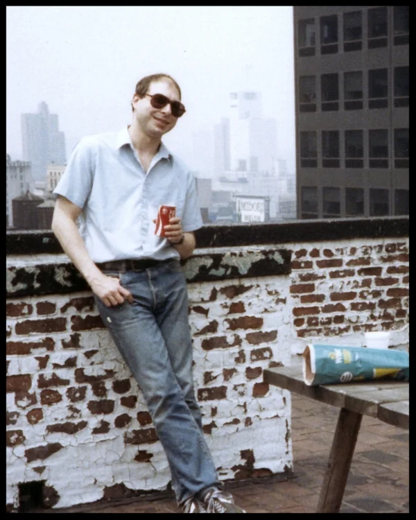 David Witz (Arthur Ether) outside Studio B at Clack Studios NYC around 1983