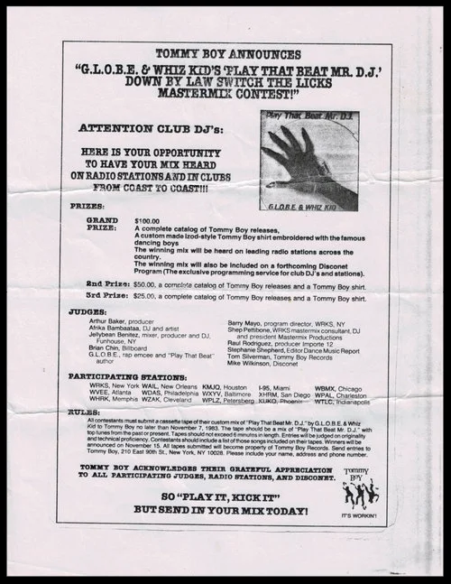 original Ad for the Tommy Boy Contest