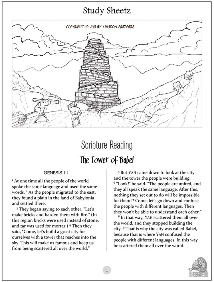 Study Sheetz 01: The Tower of Babel — Kingdom Preppers