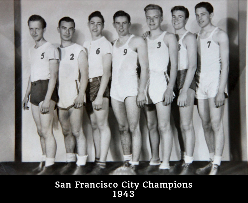 This photo shows 7 of the players, and Art Dugoni happens to be the 7th in the row (from left to right). He is also the tallest.