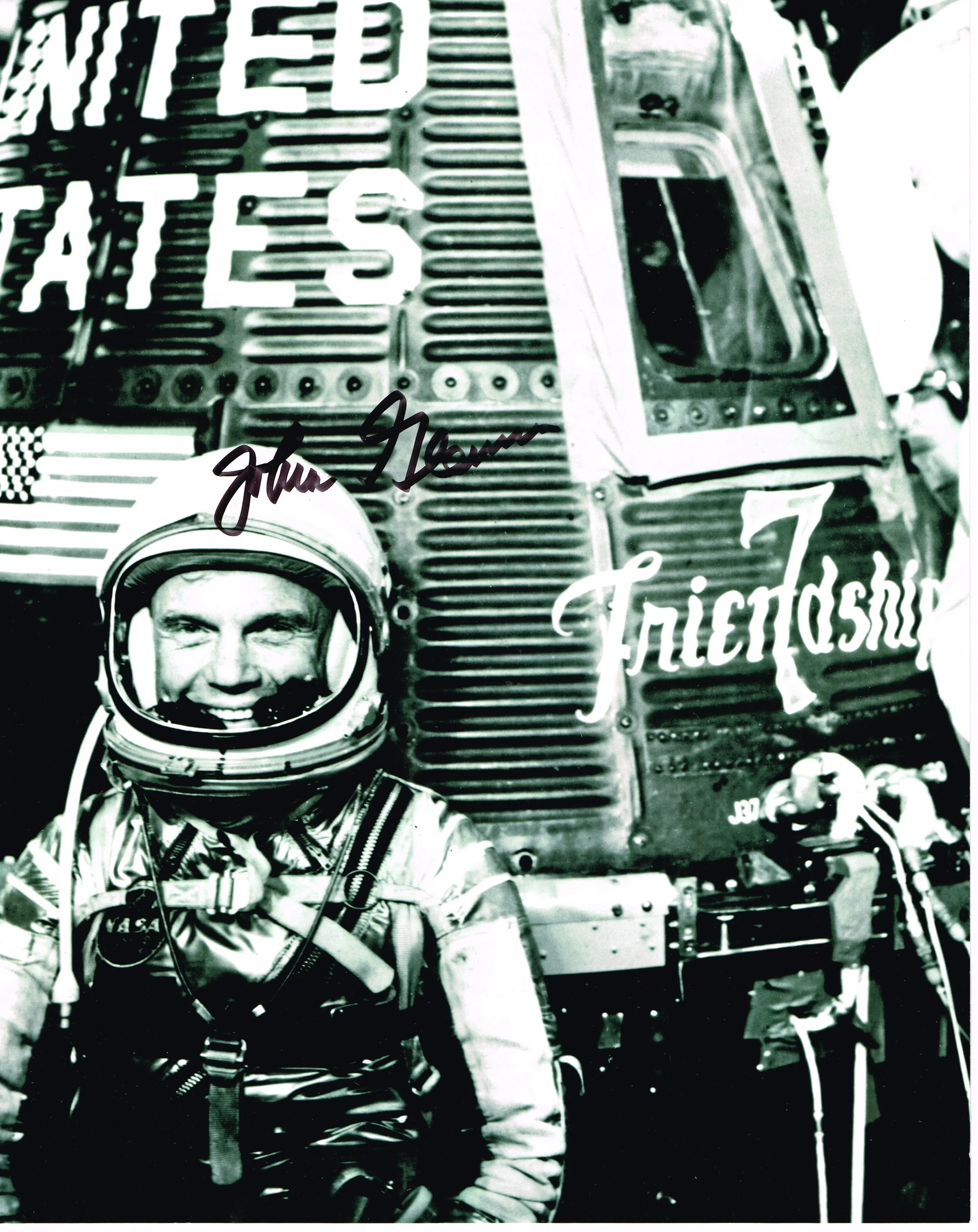 John Glenn Friendship 7 First man to orbit Earth on 20 Feb 1962