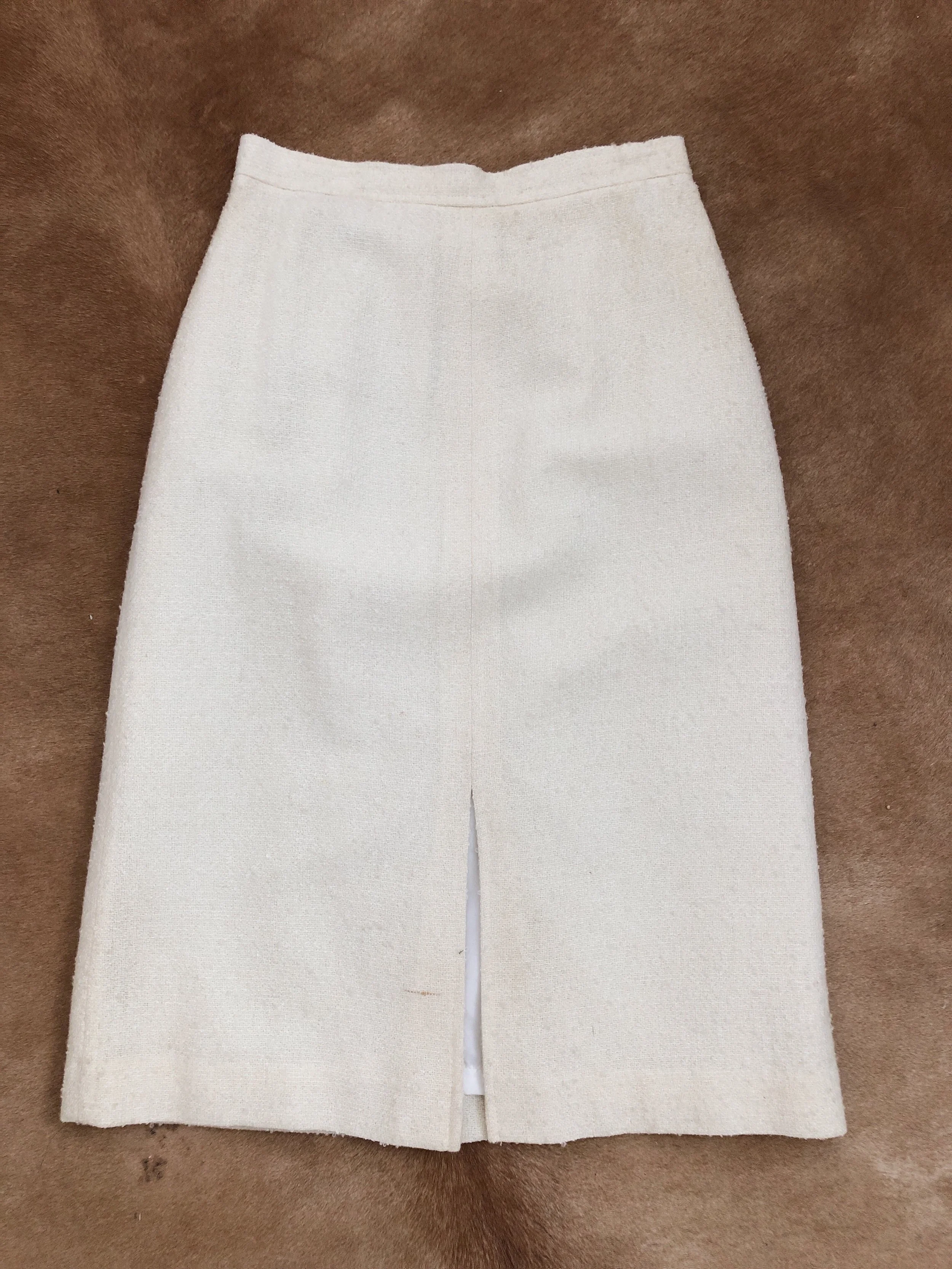 Vintage - Boucle Tweed Pencil Skirt