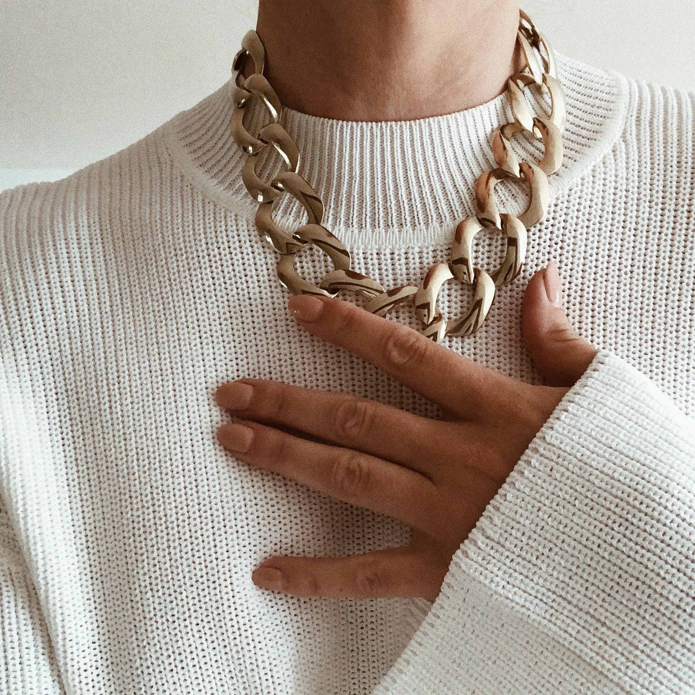 Vintage Chain Link Gold Necklace