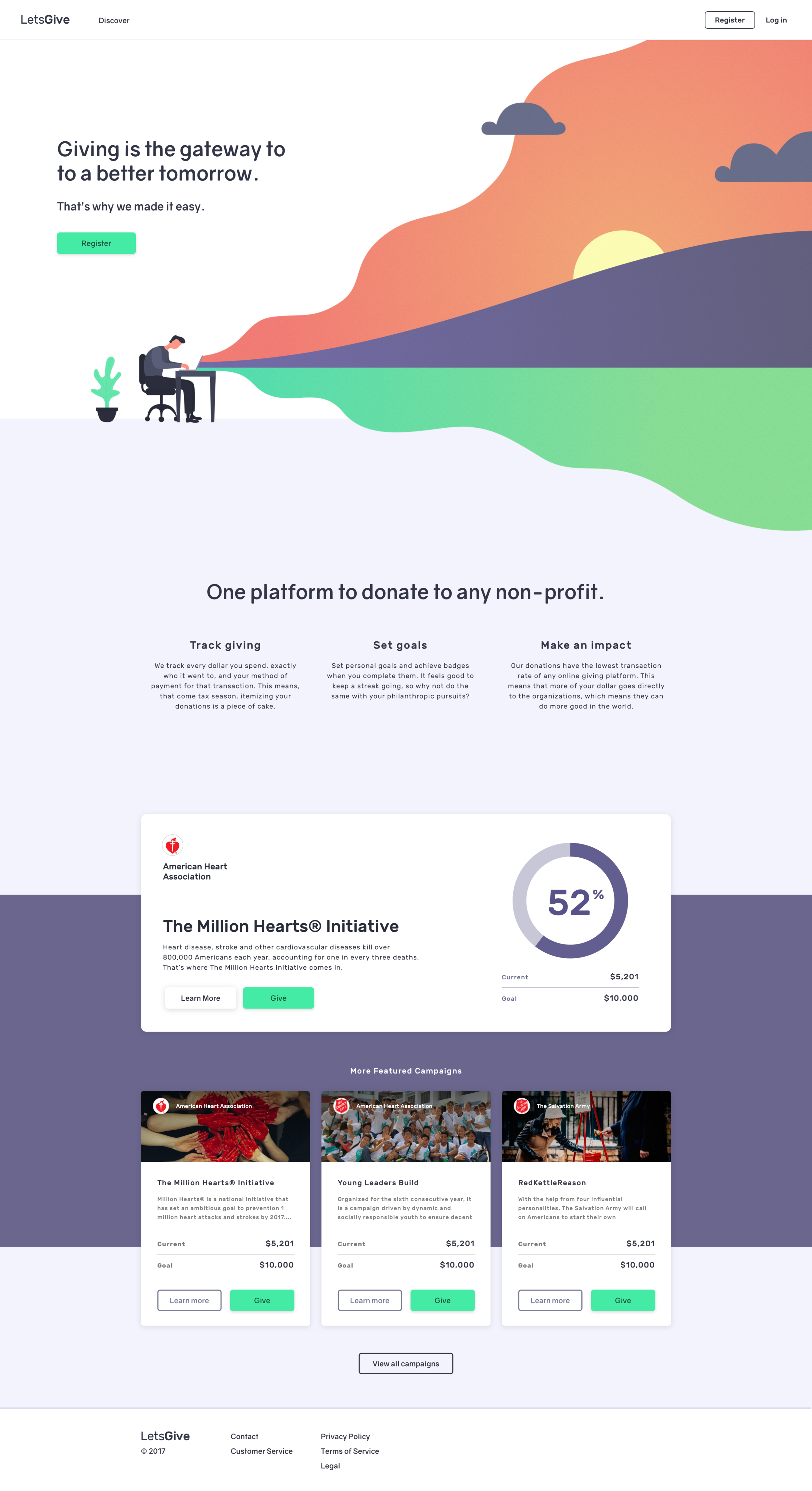 Final home page with illustration