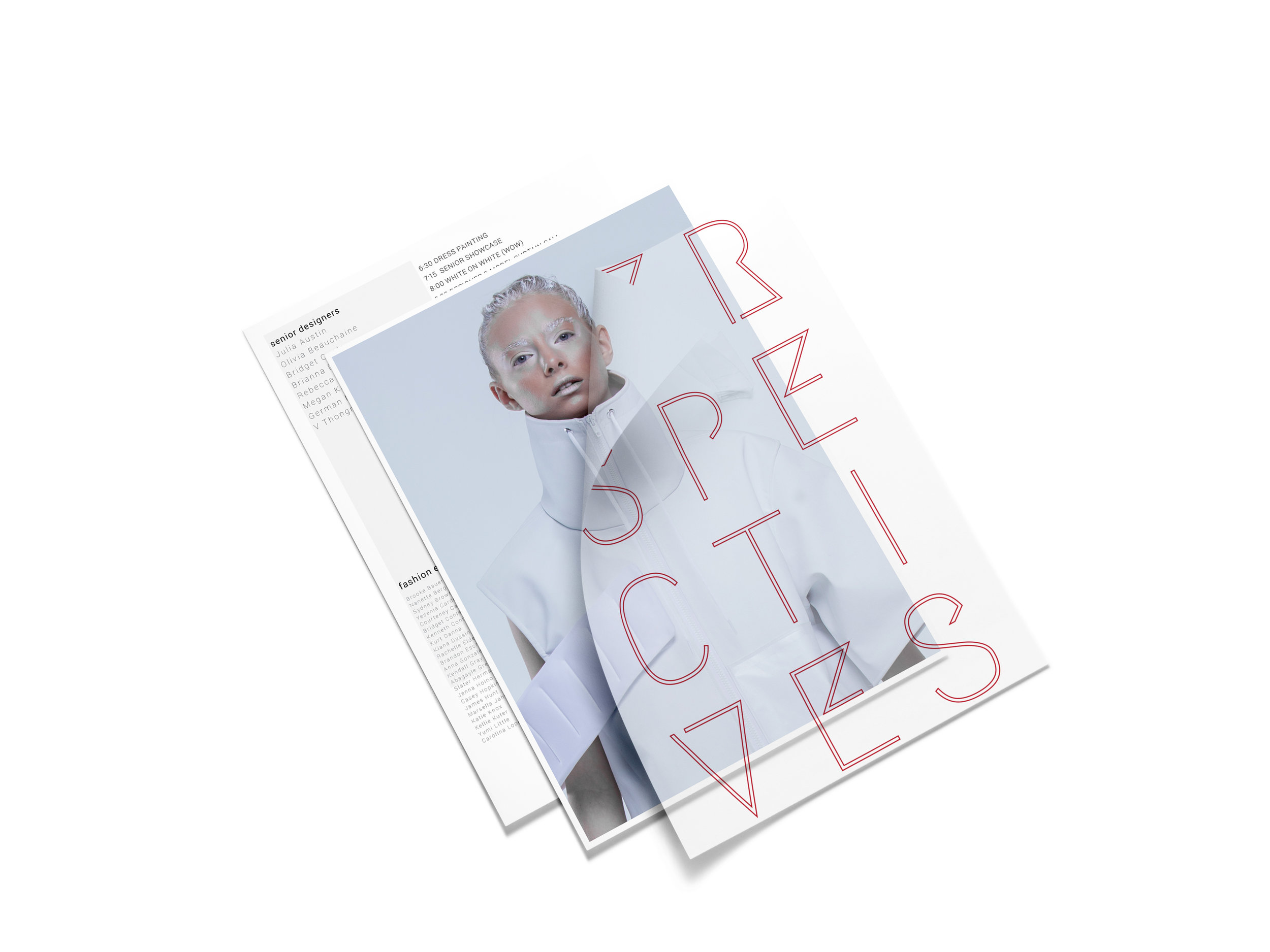  Program deconstruction: vellum cover, front image and back event information. 