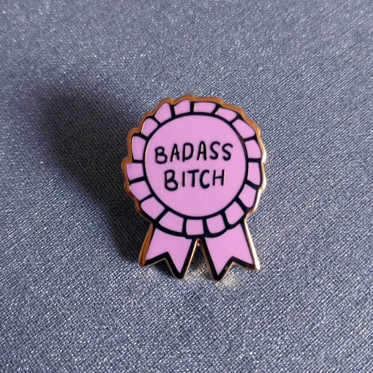 Badass Bitch' Purple Award Ribbon Enamel Pin — Nasty Ribbons