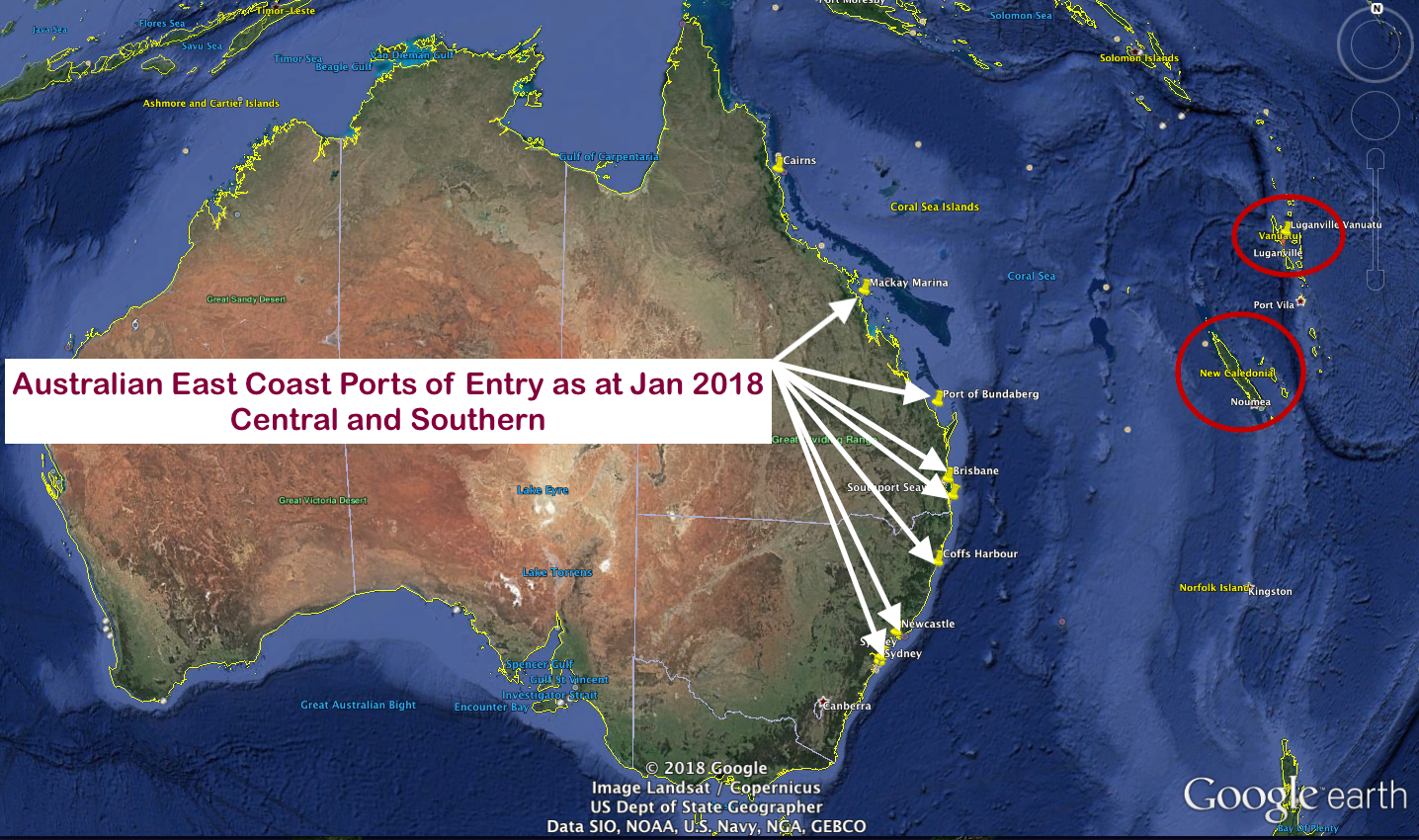 Australia East. Australias East. Main port