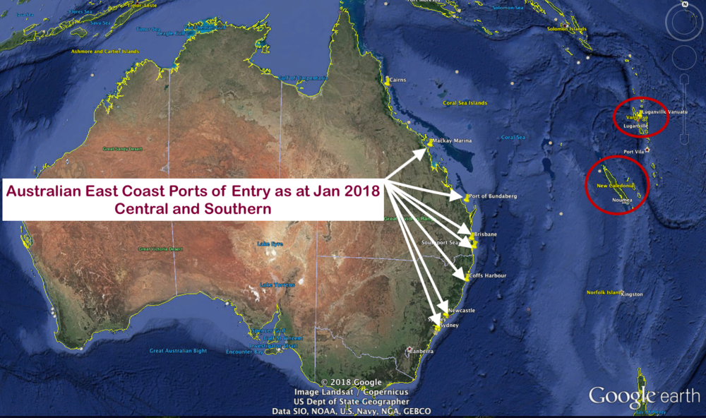 i tilfælde af Tochi træ Pjece Ports of Entry -Australia — Down Under Rally
