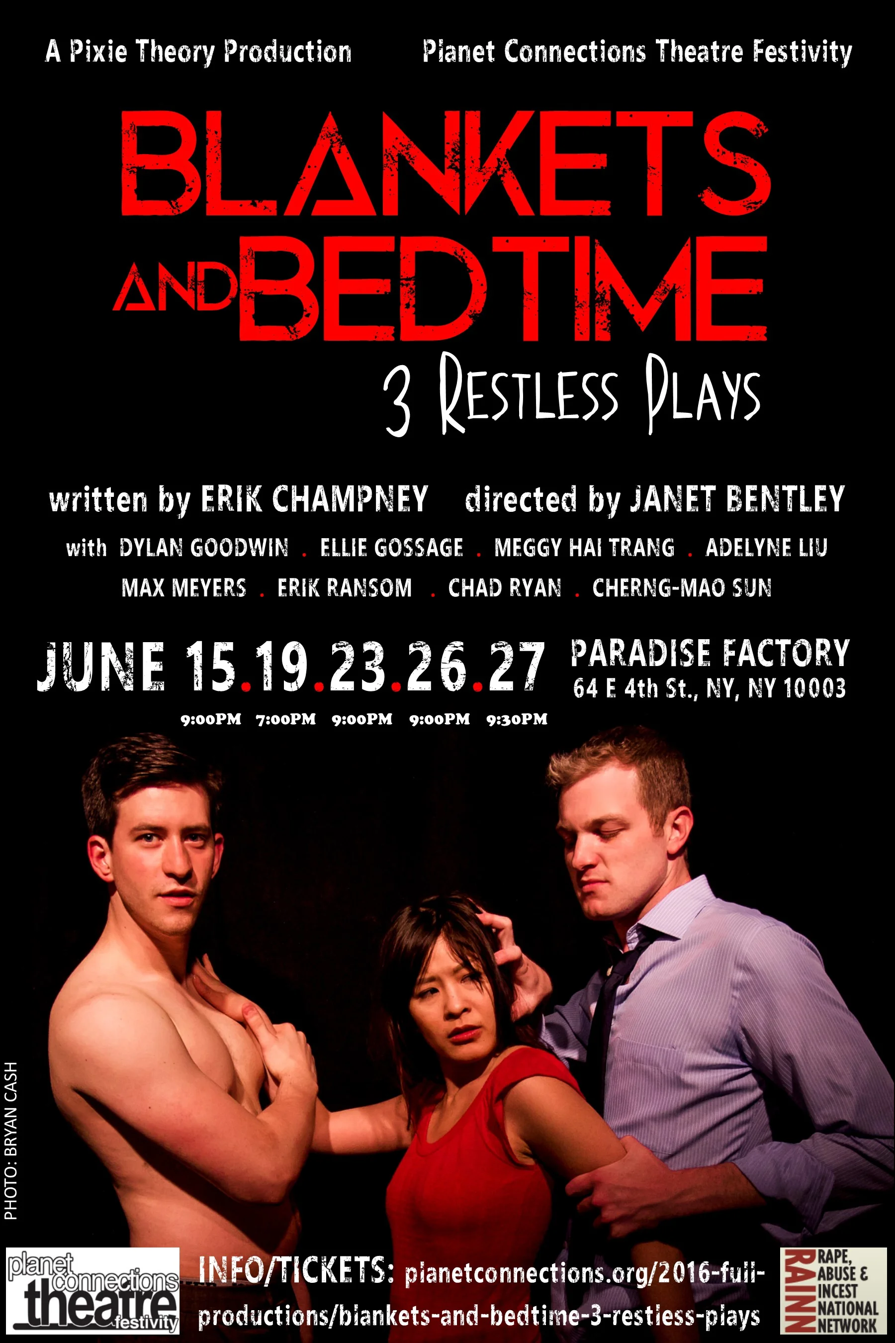 BLANKETS AND BEDTIME: 3 RESTLESS PLAYS (Planet Connections Theatre Festivity)