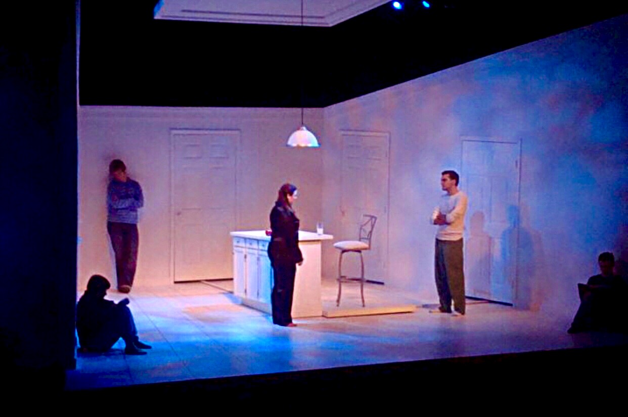 (From L) Chelsea Dàvid as Gertrude, Barry James Acosta as Georgie, Rachel Havird as Lang, Andrew Wood as Phillip, and Erik Champney as Ross in PANGAEA by Erik Champney. Photo by Natasha Sebeyran.