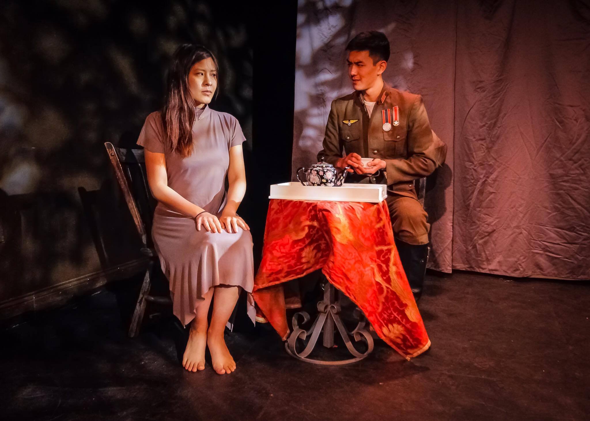 Paradise Factory (New York, NY): Meggy Hai Trang (L) as Daiyu and Mao Sun as Hideki in SAITAMA 埼玉 by Erik Champney. Photo by Bryan Cash.