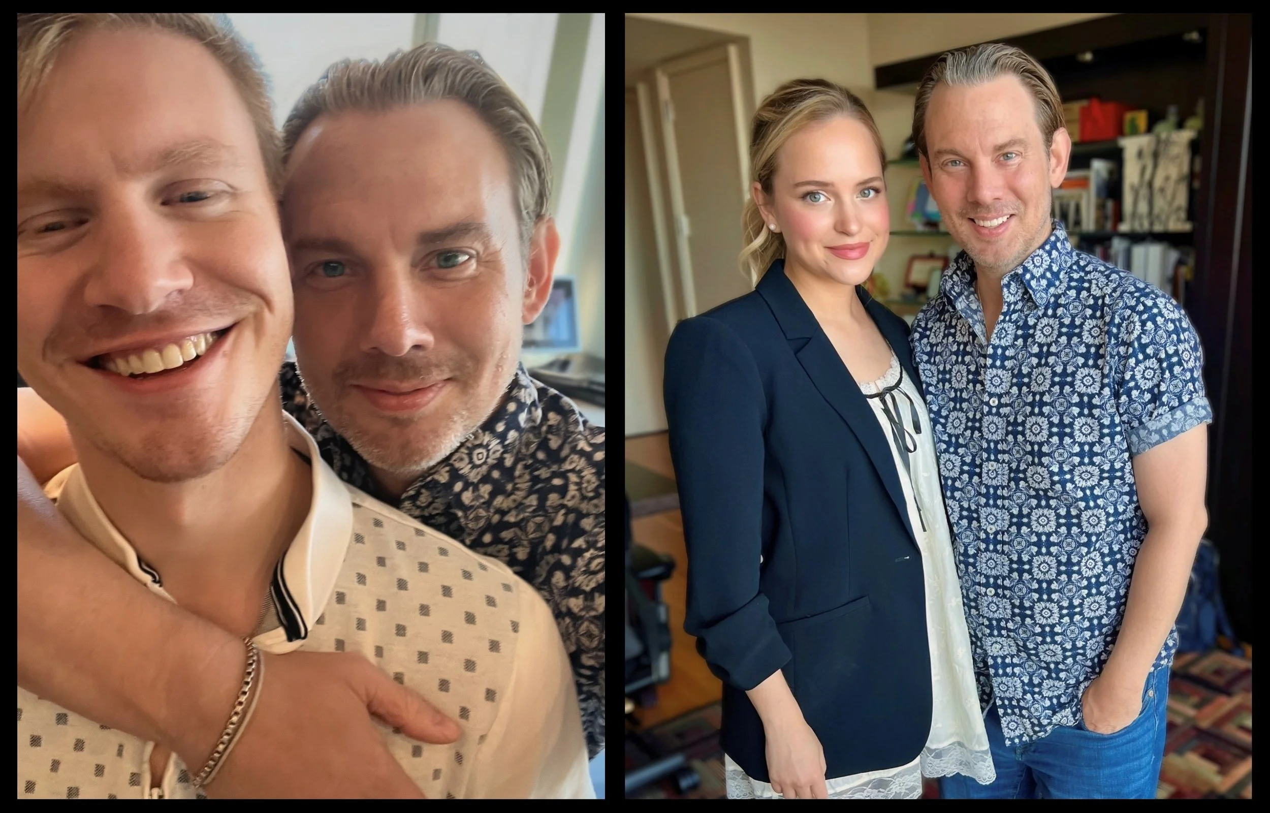 Staged Reading/25 Columbus Circle: (Left) Cameron Forster and Erik Champney; (Right) Stephanie Styles and Erik Champney.