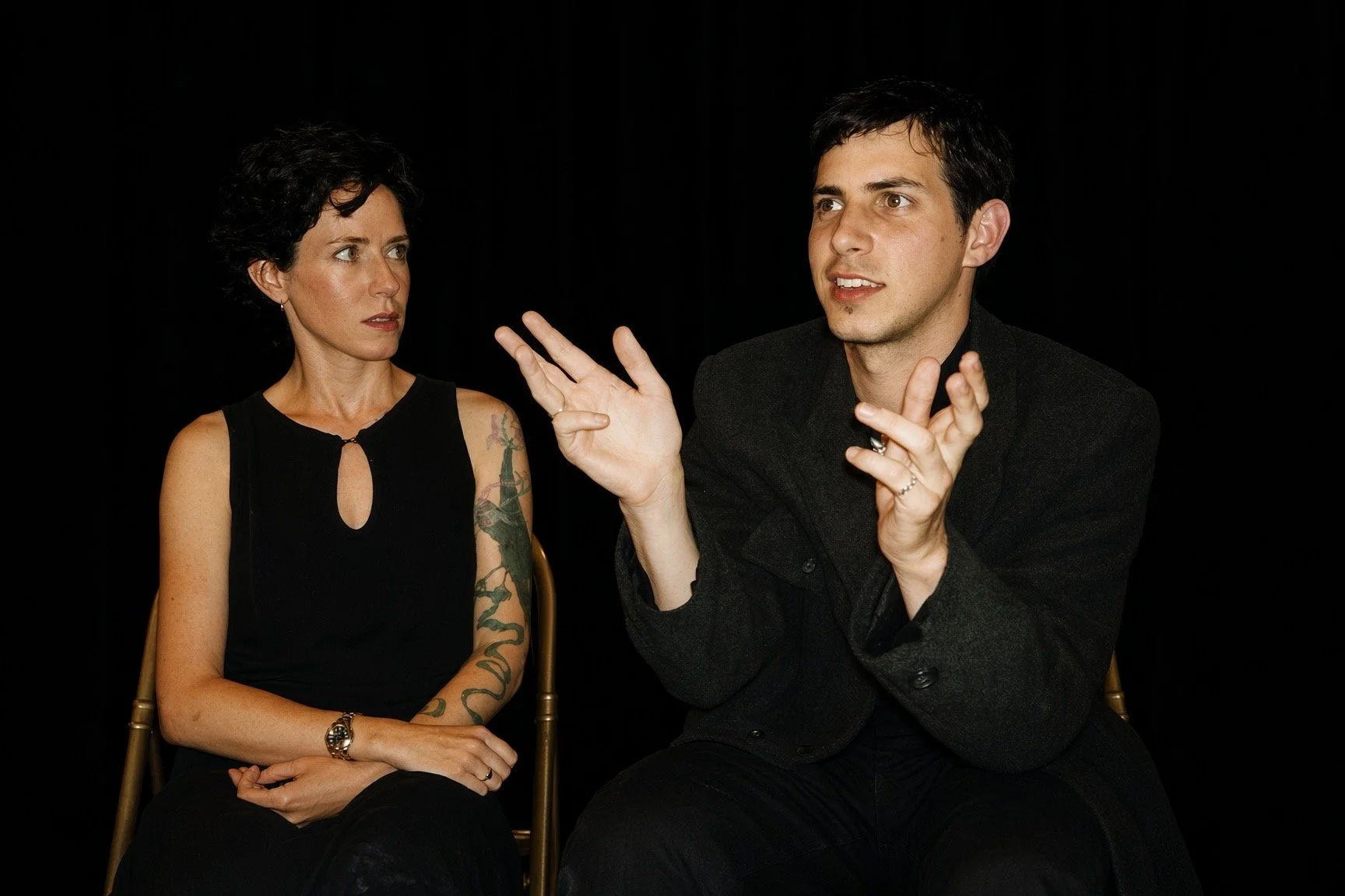 Bay Area Playwrights Festival (San Francisco, CA): Stacey Jackson (left) as Philly and Brian Erlich as Henry in DEAD BRAINS by Erik Champney.