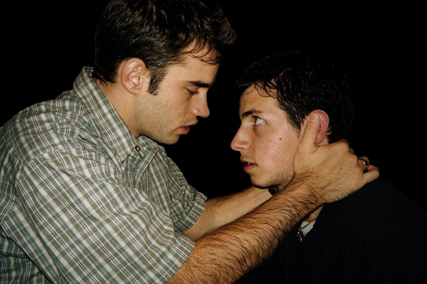 Bay Area Playwrights Festival (San Francisco, CA): Kenny Shults (left) as Corey and Brian Erlich as Henry in DEAD BRAINS by Erik Champney.