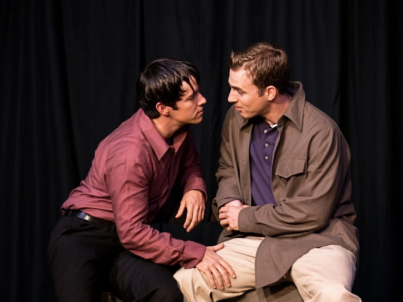 David Hogan (L) as Henry and Eric Stevens as Corey in DEAD BRAINS by Erik Champney.
