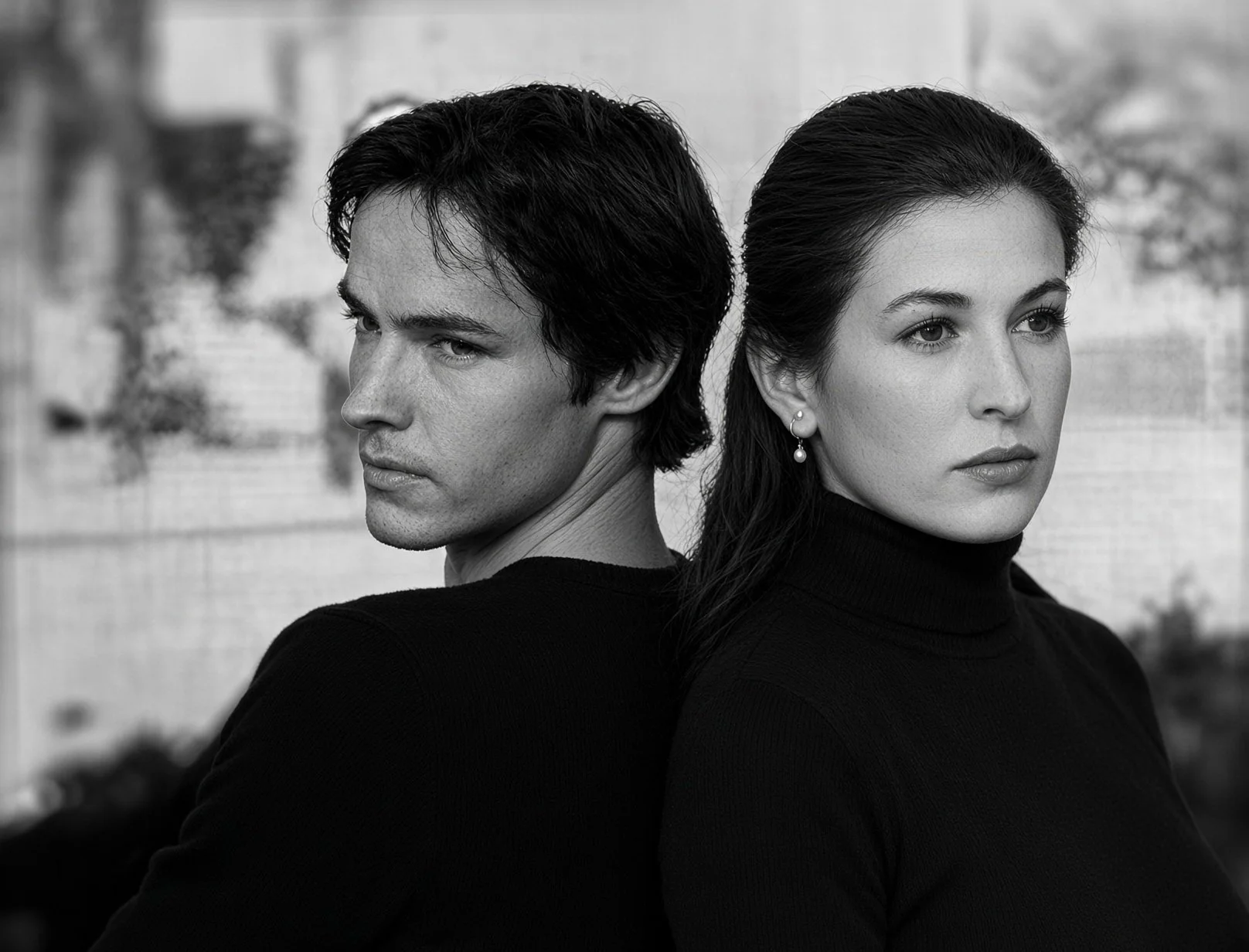 David Hogan (L) as Henry and Emily Vise McBride as Philly in DEAD BRAINS by Erik Champney.