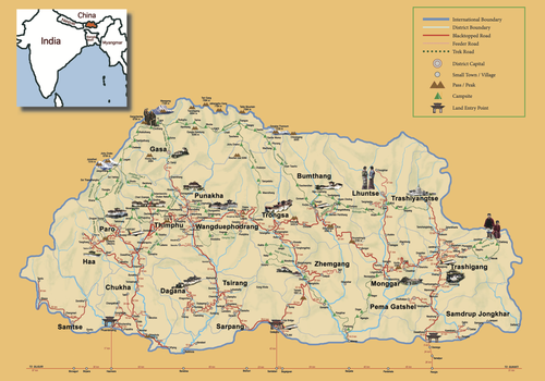 Bhutan Map — Bhutan Scenic Tours