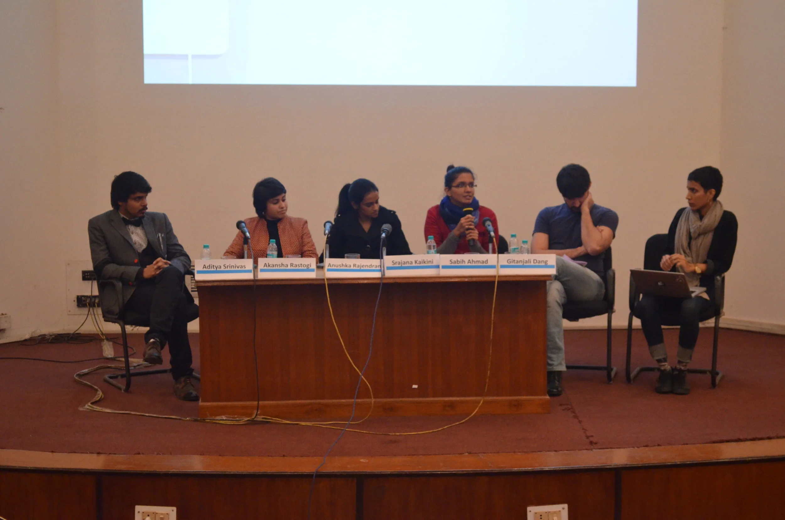 Young Curator's Forum with Aditya Srinivas, Sabih Ahmad, Anushka Rajendran, Srajana Kaikini, Akansha Rastogi and Gitanjali Dang.