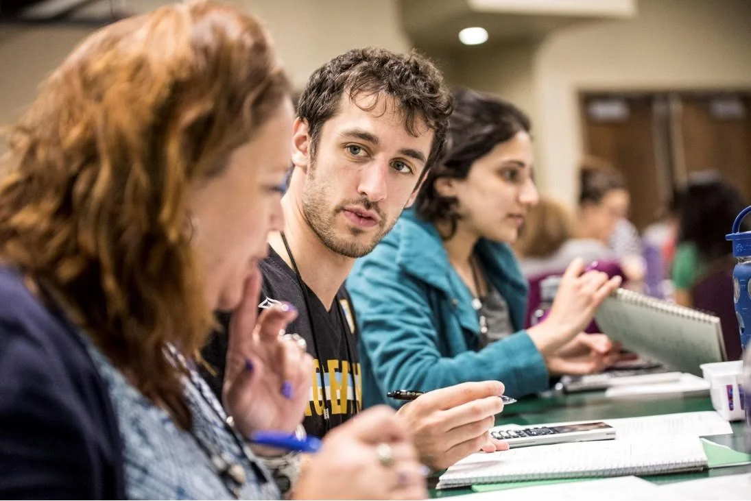 Collaborative Morning Math at PCMI. Photo by David Titensor, 2017