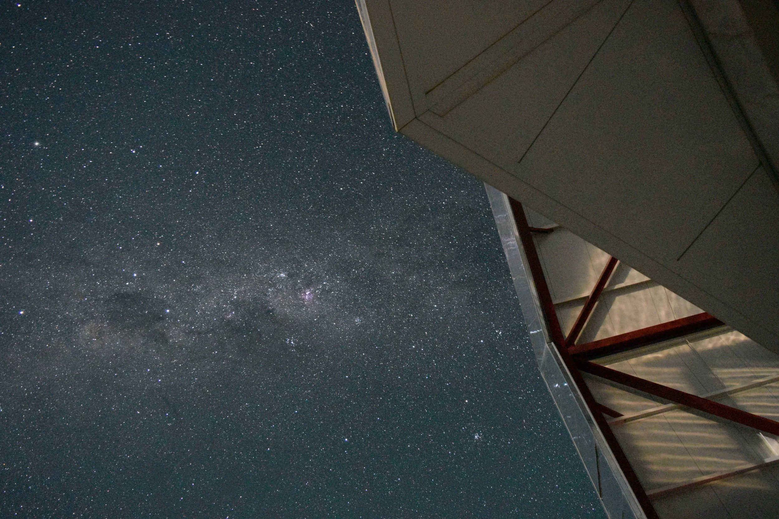 The dome of the Magellan Telescopes at Las Campanas, Chile. The band of the Milky Way can be seen in the backdrop in all its glory.Photo Credits: GK