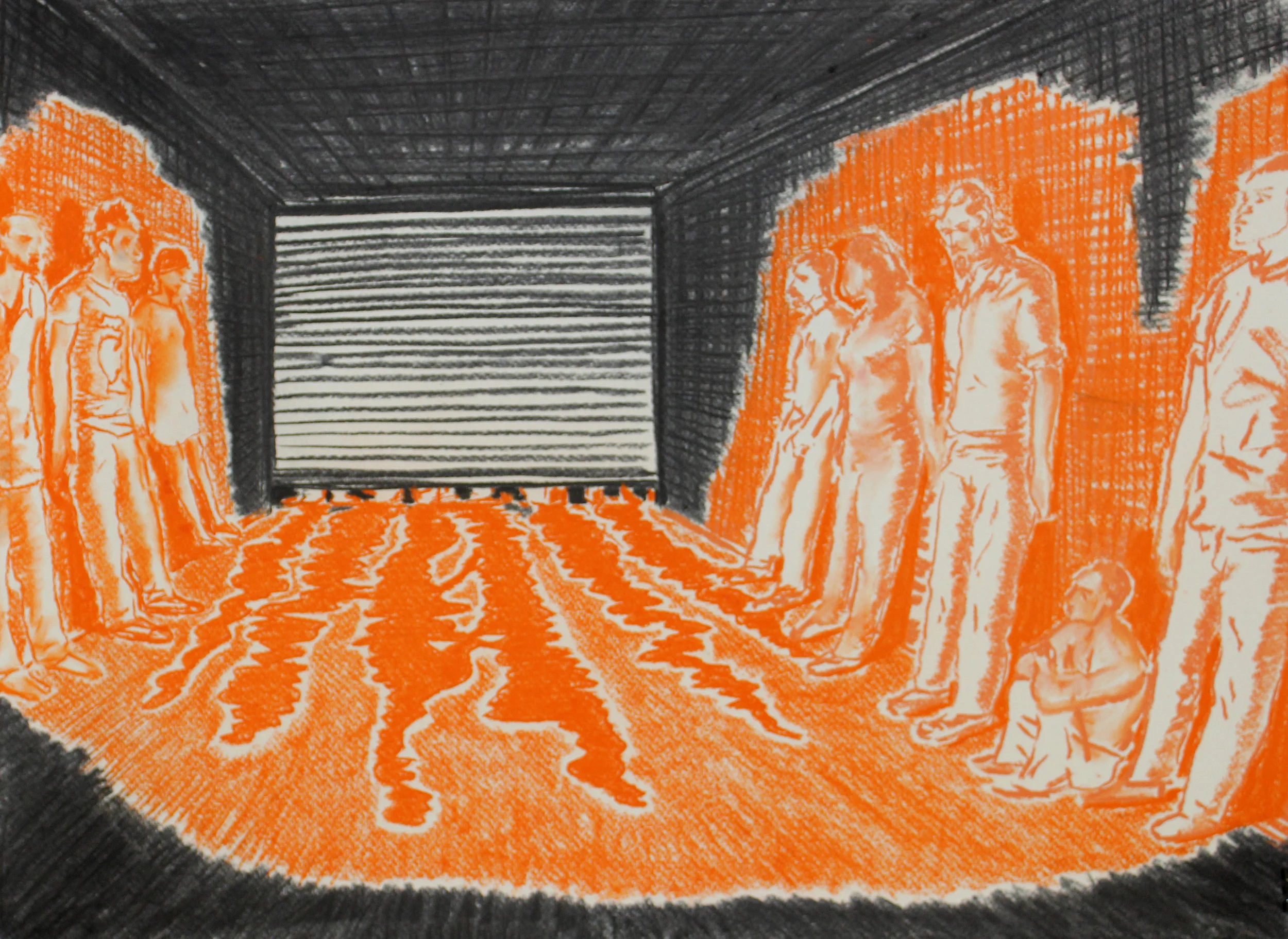 untitled02/charcoal, pastel on paper/ 33”X 20”/2017