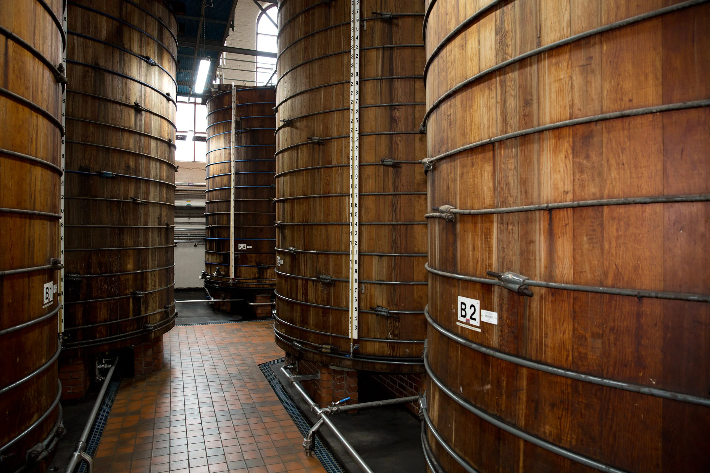 These century old barrels are at the heart of the Sarson’s factory