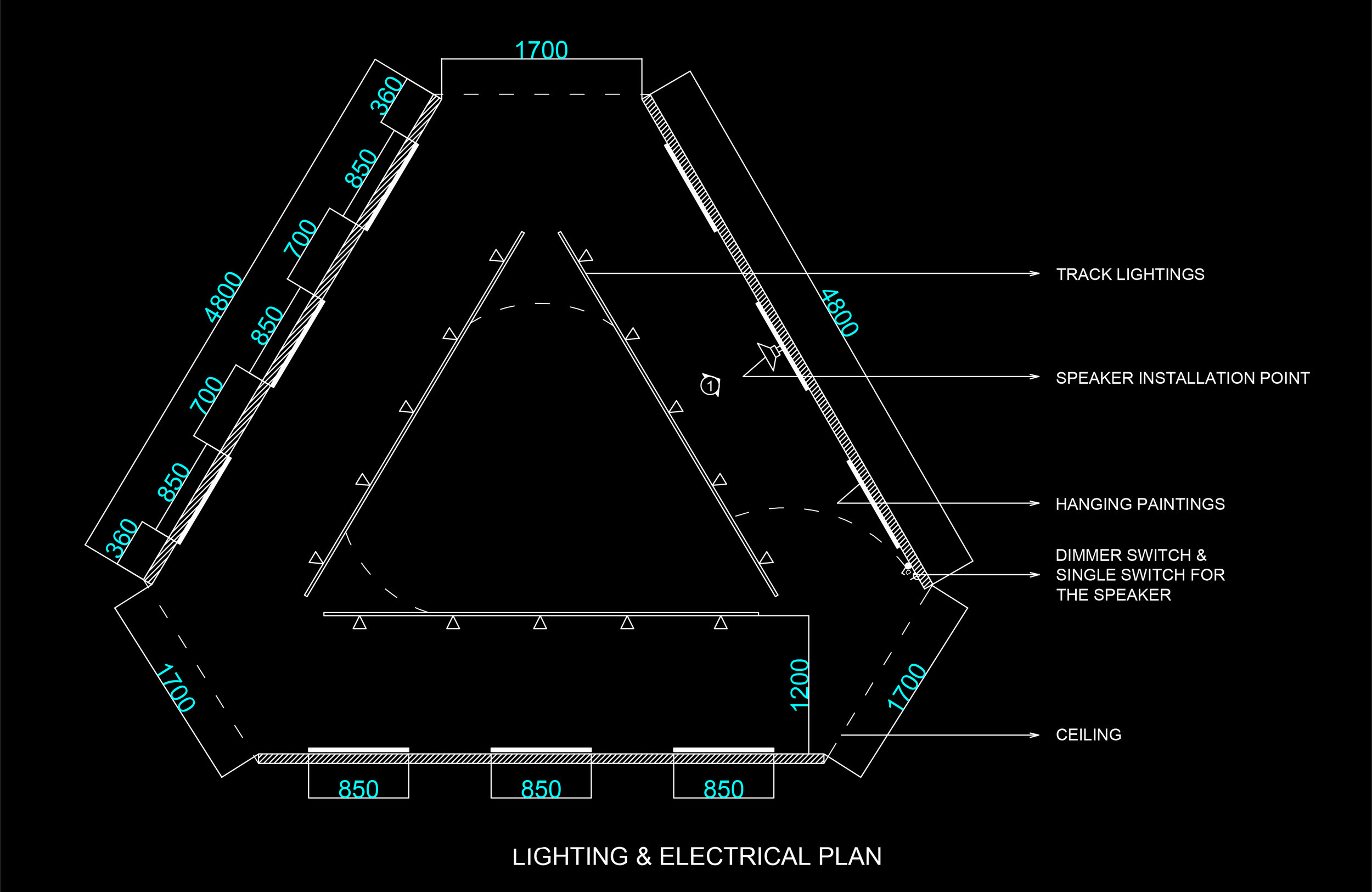 The floor plan of the exhibition setup